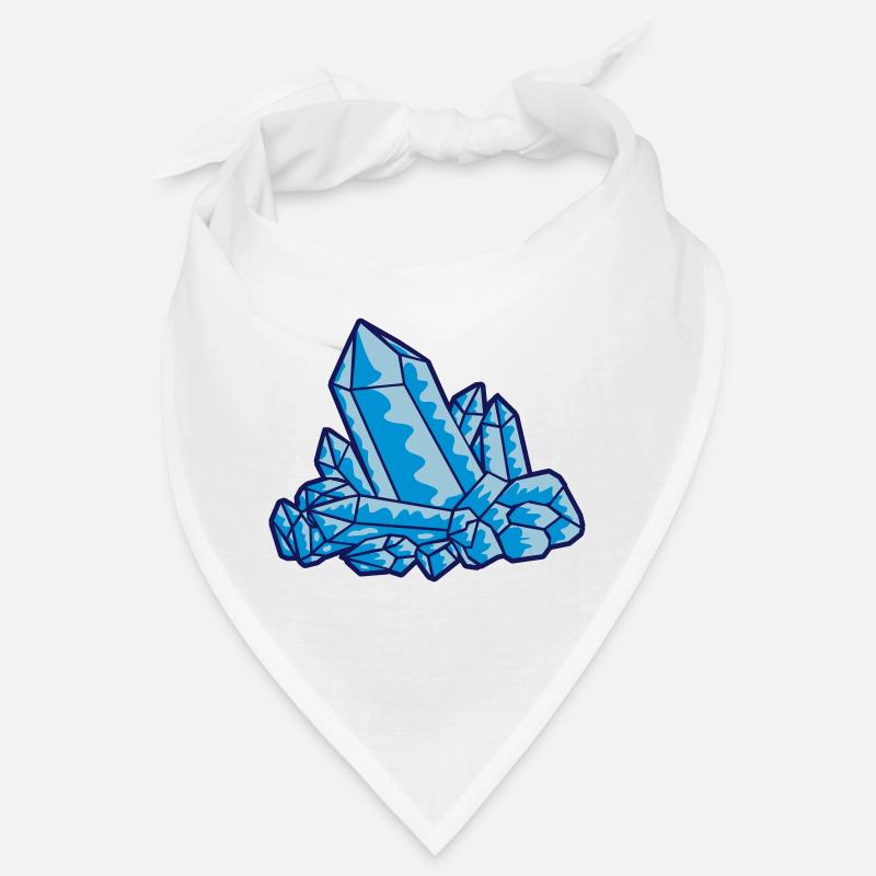 Cristal gemme bleu - Bandana - blanc