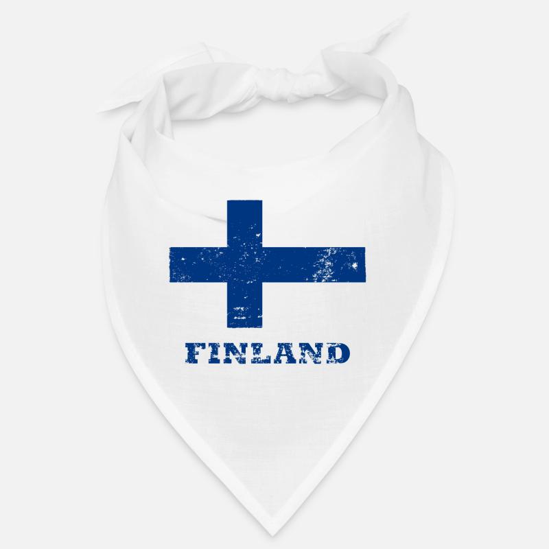 Drapeau de La Finlande, drapeau finlandais - Bandana - blanc