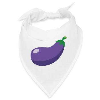 Aubergine - Bandana - Weiß - Vorne