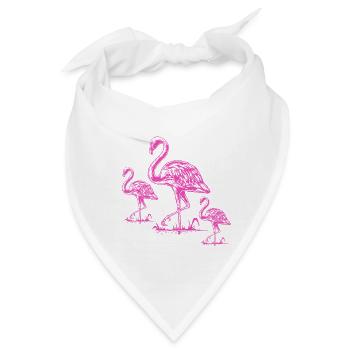 Pink Flamingo - Bandana - Weiß - Vorne