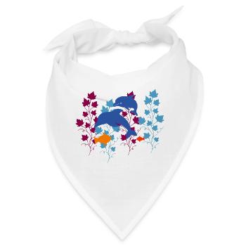 Delfin Dolphin - Bandana - Weiß - Vorne
