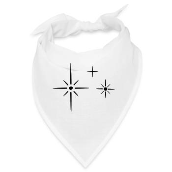 Glitzersternchen Glitzer Sterne Dekor - Bandana - Weiß - Vorne