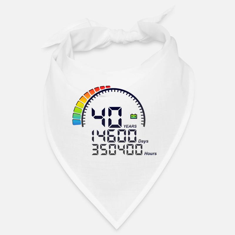 40 Jahre Geburtstagszähler days hours schnell Bandana