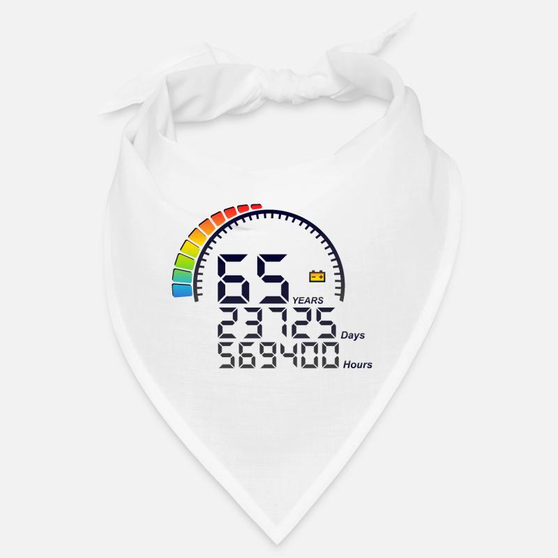65 Years Zähler Geburtstag days hours schnell - Bandana - Weiß