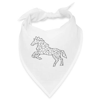 Pferd Origami - Bandana - Weiß - Vorne