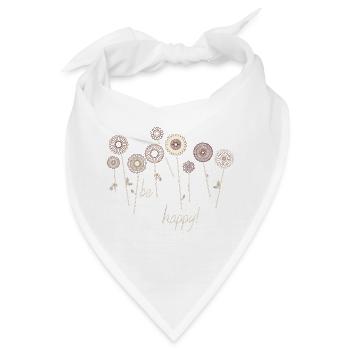 be happy - Bandana - Weiß - Vorne