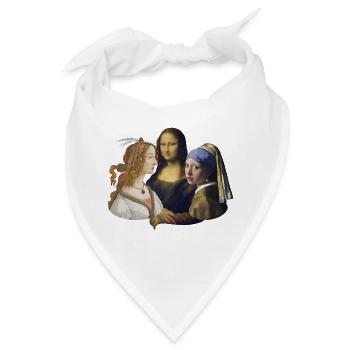 DaVinci vs Botticelli vs Vermeer | Künstlerkontest - Bandana - Weiß - Vorne