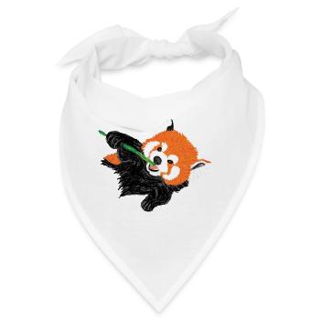 Roter Panda / Red Panda Design V - Bandana - Weiß - Vorne