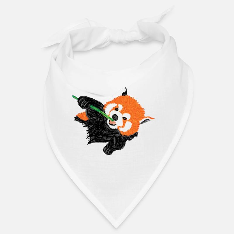 Roter Panda / Red Panda Design V - Bandana - blanc