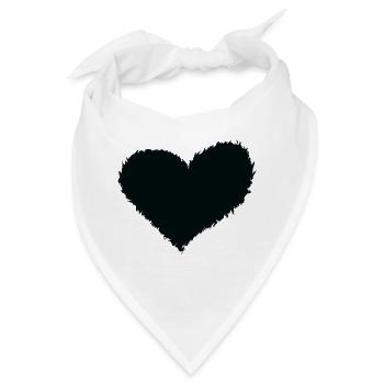 Herz brennend schwarz - Bandana - Weiß - Vorne