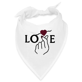 Liebe Hand Gebärdensprache - Bandana - Weiß - Vorne
