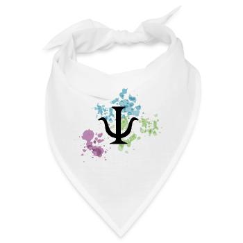 Psychologie Zeichen Wasserfarbe Watercolor Kleckse - Bandana - Weiß - Vorne