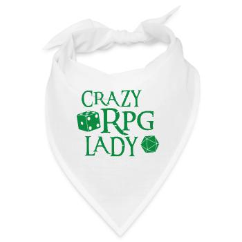 Verrückte RPG-Dame mit Würfeln - Bandana - Weiß - Vorne