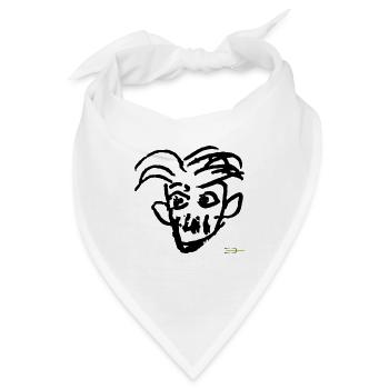 Männerkopf Zeichnung Hans Erwin SW - Bandana - Weiß - Vorne