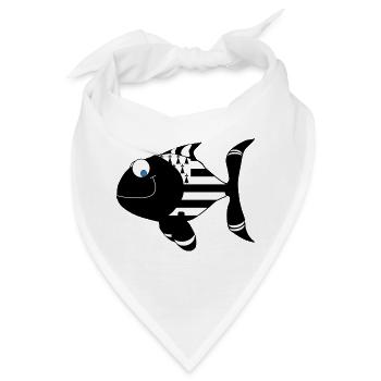 Bretagne Fisch - Bandana - Weiß - Vorne