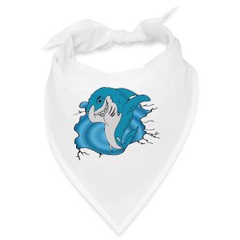 Shark / Hai - Bandana - Weiß - Vorne
