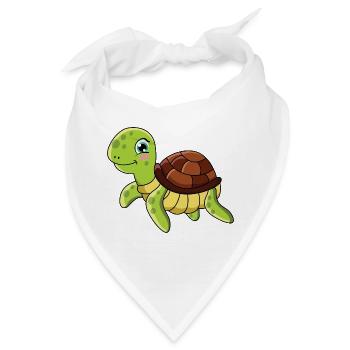 Schildkröte Cartoon - Bandana - Weiß - Vorne