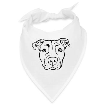Stafford Terrier - Bandana - Weiß - Vorne