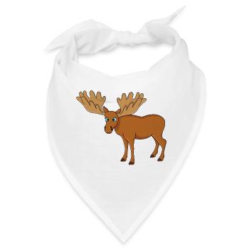 Elch - Bandana - Weiß - Vorne