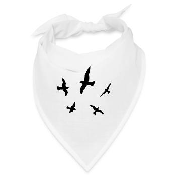 Silhouette mit Seemöwen - Bandana - Weiß - Vorne