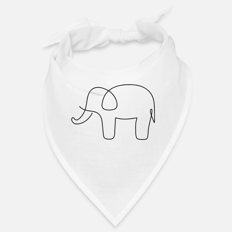Elefant - Bandana - Weiß