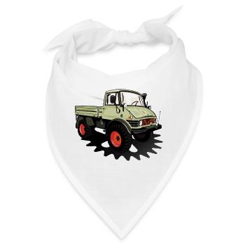 Unimog - Oldtimer - Offroad - Universal Motorgerät - Bandana - Weiß - Vorne