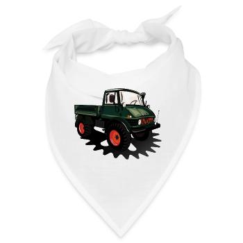 Unimog - Oldtimer - Offroad - Universal Motorgerät - Bandana - Weiß - Vorne