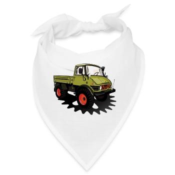 Unimog - Oldtimer - Offroad - Universal Motorgerät - Bandana - Weiß - Vorne