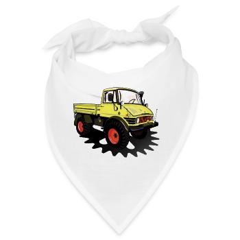 Unimog - Oldtimer - Offroad - Universal Motorgerät - Bandana - Weiß - Vorne