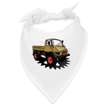 Unimog - Oldtimer - Offroad - Universal Motorgerät - Bandana - Weiß - Vorne