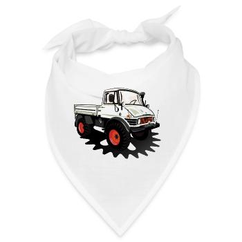 Unimog - Oldtimer - Offroad - Universal Motorgerät - Bandana - Weiß - Vorne