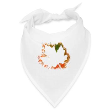 Herbst Laub - Bandana - Weiß - Vorne