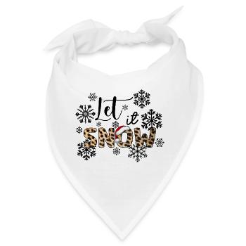 Let it snow! Weihnachten mit Leopard Design - Bandana - Weiß - Vorne