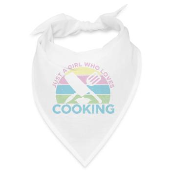 Just A Girl Who Loves Cooking Sous Gourmet Chef Co - Bandana - Weiß - Vorne