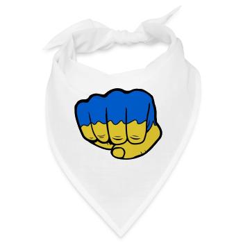 Ukraine Flagge Faust - Bandana - Weiß - Vorne