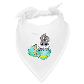 Osterhase im Osterei - Bandana - Weiß - Vorne