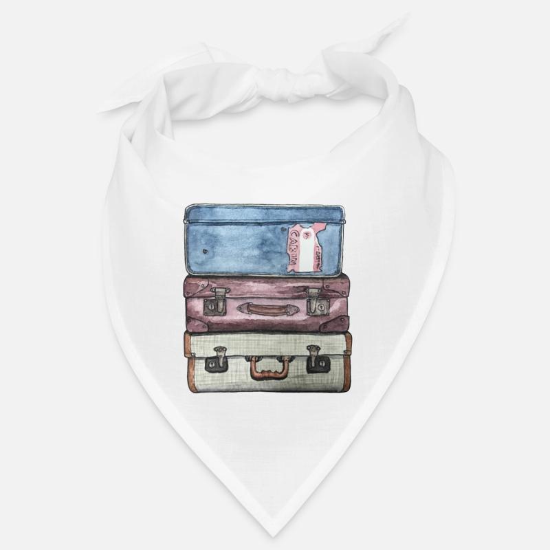 Suitcase stack with 3 old suitcases Bandana