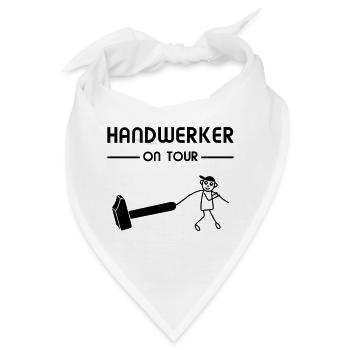 Handwerker On Tour - Mann Hammer Bauen - Bandana - Weiß - Vorne