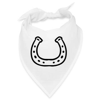 Hufeisen Glücksbringer Glückspilz - Bandana - Weiß - Vorne