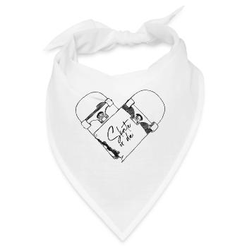 kaputtes Skateboard - Skate or die - Bandana - Weiß - Vorne