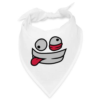 Verrücktes Gesicht wahnsinnig - Bandana - Weiß - Vorne