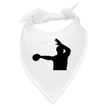 Handballspieler Sprungwurf Design Shirt - Bandana - Weiß - Vorne