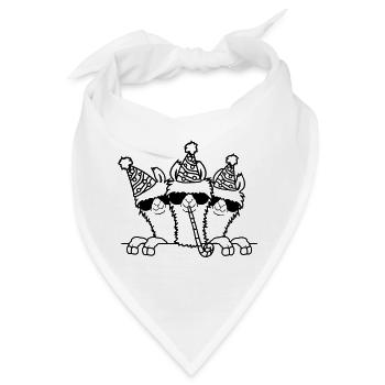 Geburtstag feiern Party Lamas - Bandana - Weiß - Vorne