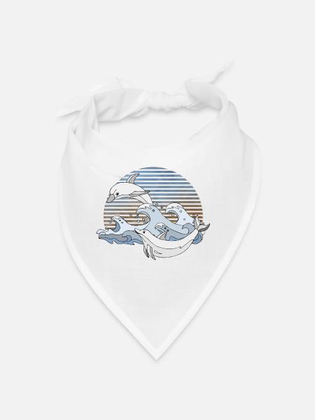 Dolphins - Bandana - white - Front
