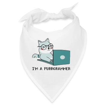 I'm A Purrgrammer Coder Software Developer Compute - Bandana - Weiß - Vorne