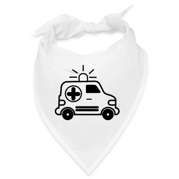 Krankenwagen Krankenhauswagen - Bandana - Weiß - Vorne