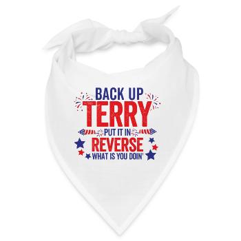 Lustiges Backup-Frottee-Feuerwerk 4. Juli - Bandana - Weiß - Vorne