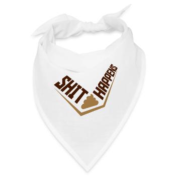 Motto Shit happens Humor - Bandana - Weiß - Vorne