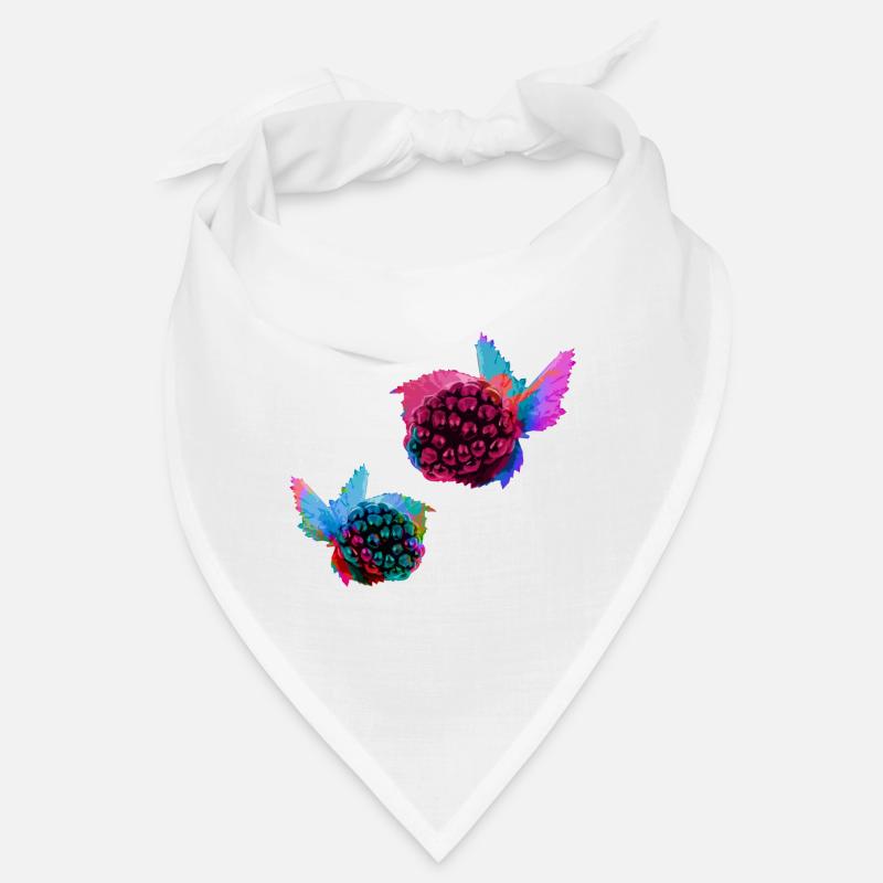 2 brombeeren,brombeere,blau,pop-art,blau,malerei, Bandana
