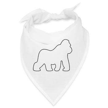 Gorilla, Silberrücken, Affe, Affen, Gorillas, - Bandana - Weiß - Vorne